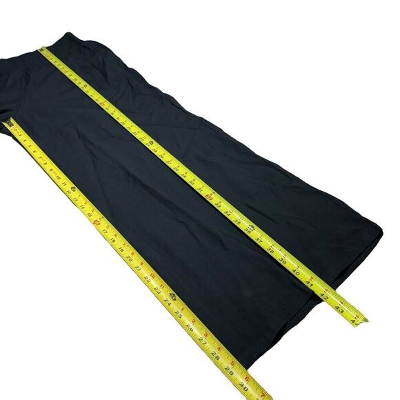 Chouyatou Women Casual Wide Leg Cotton Flax Loose Trousers Medium Black - Picture 6 of 10